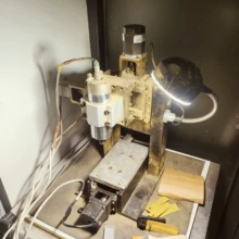 Processing with a desktop engraving machine. The copper meda - Actual photo