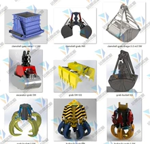 Hydraulic grab 3D model Large jaw lifting bucket crane Large - Actual photo